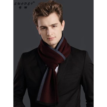 男士秋冬季商務加厚禮盒裝圍巾