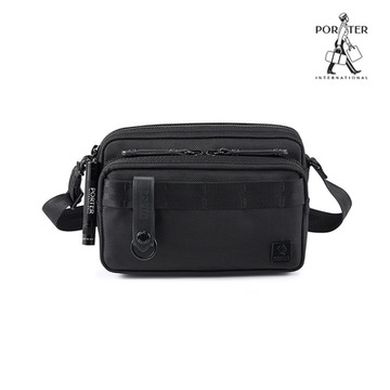 PORTER INTERNATIONAL - 自信經典NEW HEAT雙層斜背包(XS) - 全黑