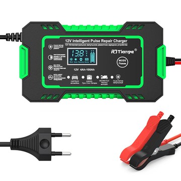 12V6A 摩托車SUV 汽車電瓶充電器 脈沖修復 帶液晶屏 充電器 618特惠