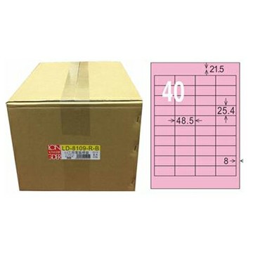 【龍德】A4三用電腦標籤 25.4x48.5mm 粉紅色 1000入 / 箱 LD-8109-R-B【APP滿額下單4%點數(單一帳號最高1500點)】5/31止