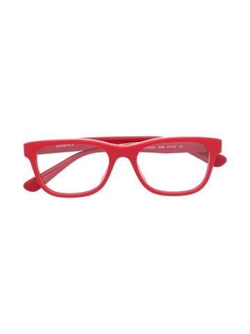 Versace Eyewear - square-frame logo glasses - kids - Acetate - One Size - Red