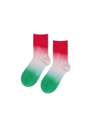 Deep Dye Rib Short Crew Socks