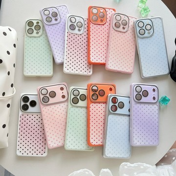 方形漸變波點蘋果iPhone14/13適用蘋果17/16/15PROMAX手機殼防摔