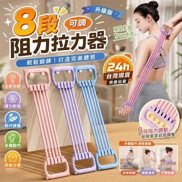 拉力器 八管拉力器 彈力繩 拉力繩 拉力帶 瘦肚子神器 健身器材 瑜珈 健身 運動器材 瑜珈繩 腹肌訓練器 胸肌訓練器