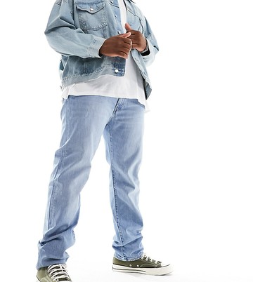 Levi's Plus 502 tapered fit jeans in light blue wash