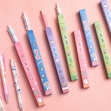 台灣現貨🧸卡通按壓筆盲盒 卡通盲盒筆 盲盒筆 按動筆 中性筆 簽字筆 盲盒按動筆 手賬筆 學生文具 原子筆 學生獎品