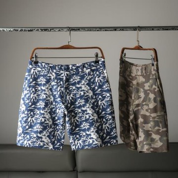 外貿工廠訂單客供針織水洗毛圈 夏季男士休閑迷彩短褲五分褲中褲