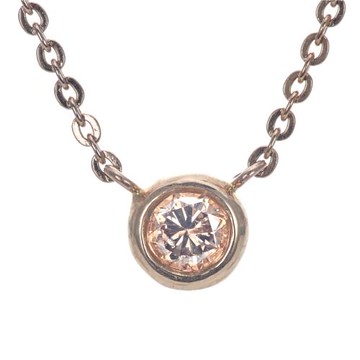 Dolly 18K金 天然鑽石 0.20克拉香檳彩鑽玫瑰金鎖骨鍊