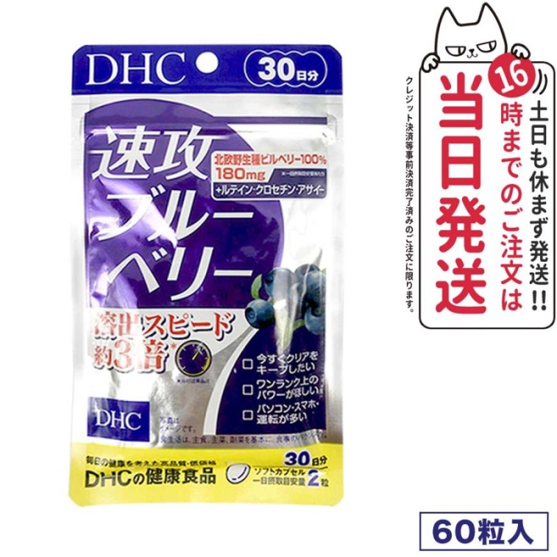 DHC 速攻ブルーベリー30日分×２袋 個数変更可 しょうが