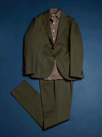 doppiaa Aadroant Green Cotton Suit