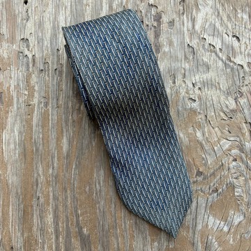 復古 Dunhill London 絲綢領帶 藍色扳手圖案 領帶