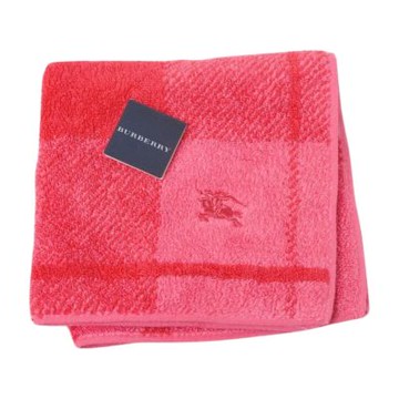 BURBERRY 巴寶莉 經典品牌格紋戰馬圖騰刺繡LOGO小方巾(桃紅格系/27.5CM)