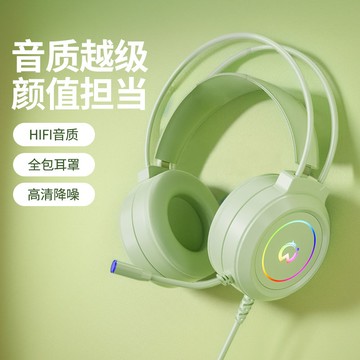 舒適佩戴】獵獸師頭戴式電腦耳機電競游戲耳麥吃雞聽聲辯位USB有線筆記本手【Snowbelle優選】