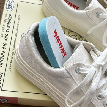 小黃桃兩色厚底休閑鞋韓版ins港味小白鞋系帶踩屎感帆布鞋女夏季