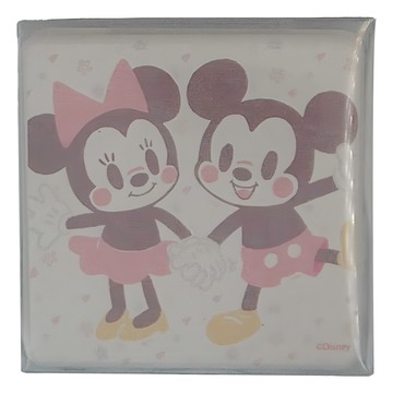 收納王妃 Tsum 迪士尼櫻花款硬式珪藻土杯墊 2個  10 x 10 x 0.9cm  牽手 白色  1組