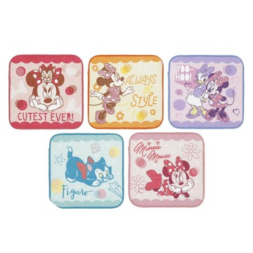 Marushin 丸真 迪士尼 純棉手帕 迷你方巾 (5入組) 米妮 RS89949