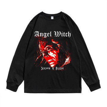 英國重金屬搖滾天使女巫Angel Witch樂隊個性印花長袖T恤寬松男女