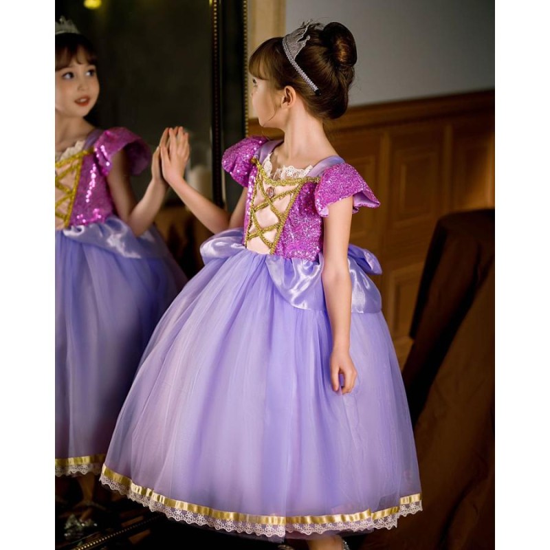 ラプンツェル ワンピース 塔上のラプンツェル キッズ ドレス  