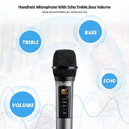 Wireless Microphone, Uhf Metal Dynamic Handheld Karaoke Mic, Rechargeable Receiver (Work 6hs),160ft Range, for Karaoke, Singing, Stage, Wedding, Speec