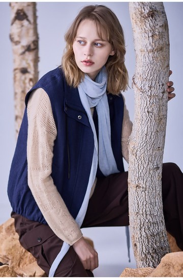 Diffa STYLIST壓皺背心式拉鍊外套