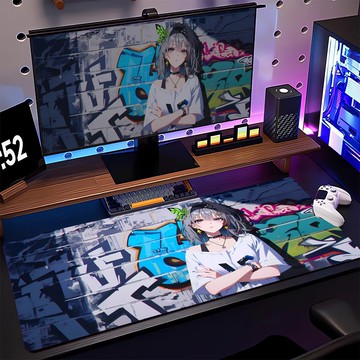 鼠標墊新款超大二次元桌面墊電競遊戲專用電腦墊動漫鍵盤墊滑鼠墊【益三和】可開發票