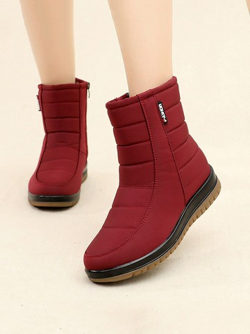 冬季雪地靴女加絨保暖防水中老年棉鞋防滑牛筋底媽媽短靴防寒棉靴