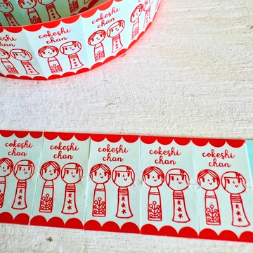 標籤捲筒貼紙・Kokeshi娃娃