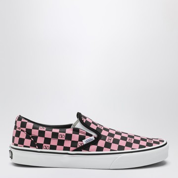 Slip-On sneakers orchid pink/black with VLogo Checkerboard print