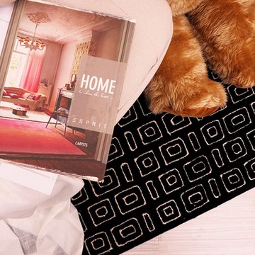 【Fuwaly】德國Esprit home迴紋(黑)地毯-70x140cm_ESP2822-03_現代 柔軟 床邊毯