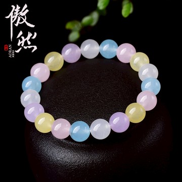 傲然糖果色玉髓手鏈 五色彩色玉髓手鏈 清新甜美糖心彩玉髓手鏈