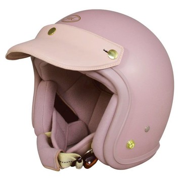 THH 安全帽 FH357 素色 啞光煙燻玫瑰粉 輕盈 皮革帽舌 全可拆洗 金屬排齒扣具 三扣式 復古帽 半罩