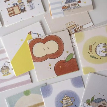 ❤NANI❤橙子手帳studio 山川飛鳥咖啡便簽紙打底素材紙包無粘性試吃