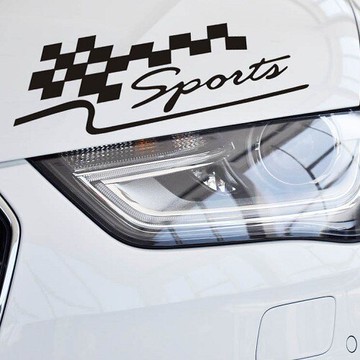 SPORT 賽車貼 黑 白兩色 機車 汽車 車身貼紙 摩托車貼花 賽車旗貼 拉花 隨意貼 重機 沂軒精品 A0220 車身貼紙