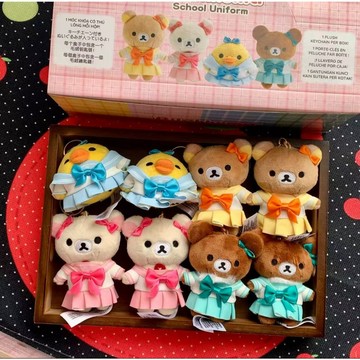 🐻WBP免運🐥正版 X11輕鬆熊校服系列盲盒 JK校服 站姿小熊玩偶吊飾 馬卡龍配色小熊 輕鬆熊吊飾 變裝玩偶 桌面擺件