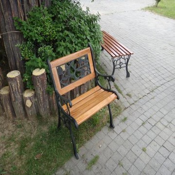 《歐式典雅單人鑄鐵公園椅》