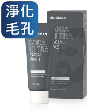 【UNIQMAN】男仕蘇打極淨洗面乳(100ml/條)