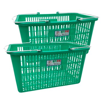震嶸塑膠 超市購物籃 42 x 32 x 22cm  綠色  2個