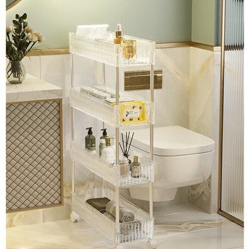 衛生間浴室夾縫置物架落地可移動洗漱臺廁所洗手間推車縫隙收納架縫隙置物架 滾輪置物架 推車置物架 夾縫置物架 層架 多功能