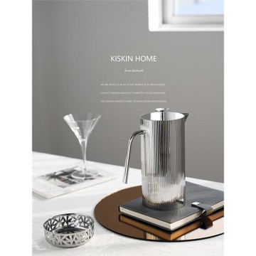 kiskin歐式不銹鋼冷水壺創意客廳樣板房輕奢擺件侘寂風家居水壺