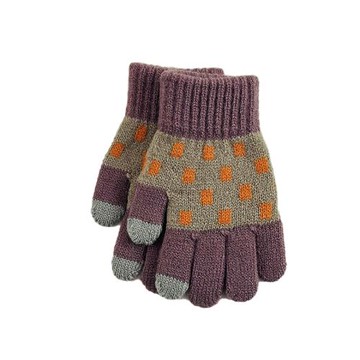 韓系復古兒童手套秋冬新款撞色男女童保暖分指手套寶寶五指手套潮