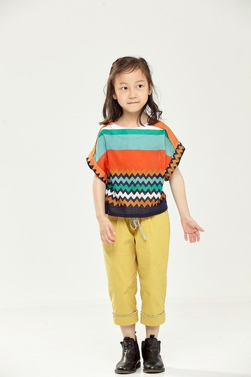 Ángeles-克拉洛繫帶七分褲(黃/灰)