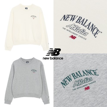 【New Balance】 NB LOGO長袖衛衣_女性_深灰/白任選_NCF36342WT/NCF36342LGR