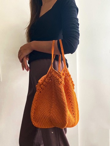 編織爆米花包, 編織包, 針織包, 編織圖案包