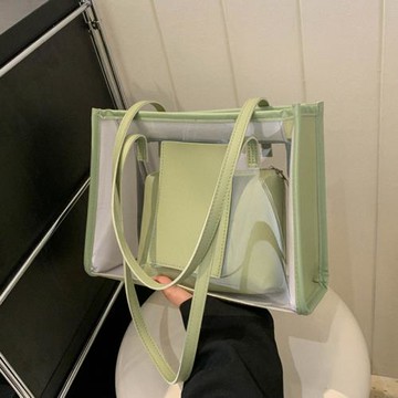 今年流行透明大容量包包女2023新款潮果凍單肩大包度假沙灘托特包