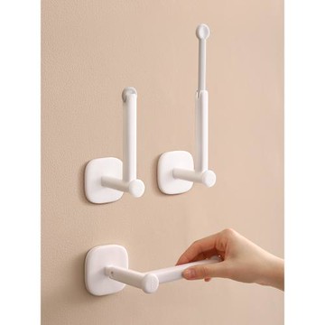 廚房紙巾架免打孔保鮮膜收納架多功能櫥柜卷紙架可伸縮收納掛架