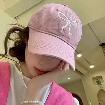 【太妮絲Y10】現貨 韓系 蝴蝶結 棒球帽 韓國女生 甜美 可愛瘋 浪漫 粉色帽子 百搭