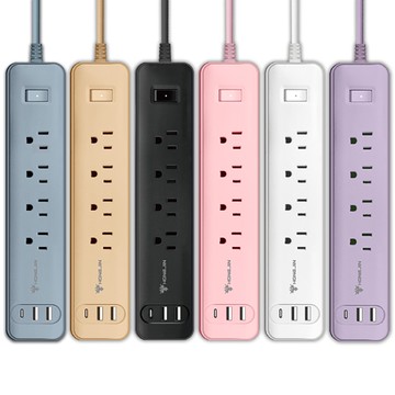 【蝦皮直營】宏晉 全方位延長線 防雷電源延長線 4+3多孔延長線 過載保護 自動斷電 防雷保護