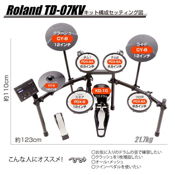 Roland(ローランド) 即納可能 電子ドラム TD-07KV 3Cymbals スターターセット シングルペダル マット