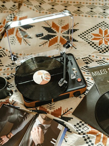 SYITREN/賽塔林T400黑膠唱片機便攜藍牙復古黑膠音響七夕禮物