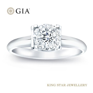 King Star GIA D VVS2 30分雋永鉑金鑽戒(3 Excellent極優 八心八箭)